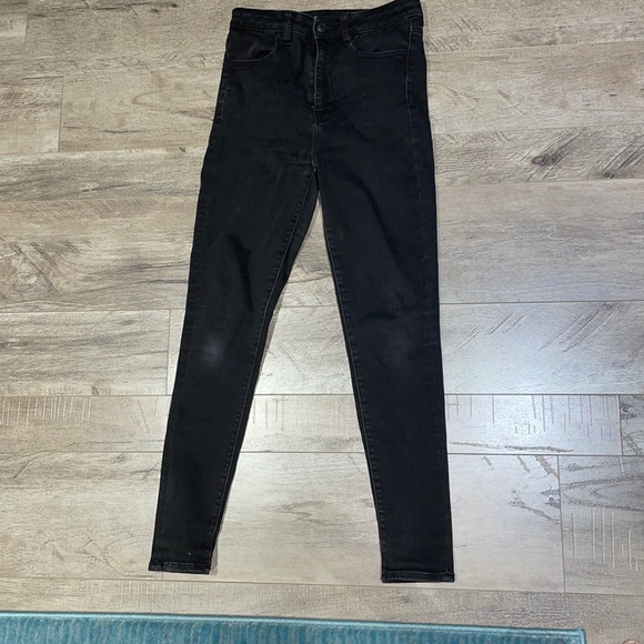 American Eagle Extra High Rise Black Jeggings - Picture 3 of 9